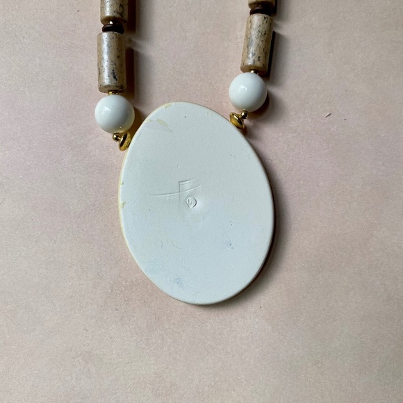 Lee Sands Leopard Ceramic Necklace and Earring Set - Vintage 1980s - Picture 2 of 11